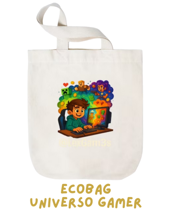 Ecobag retrô com arte do universo LexGam3s – estampa em pixel art