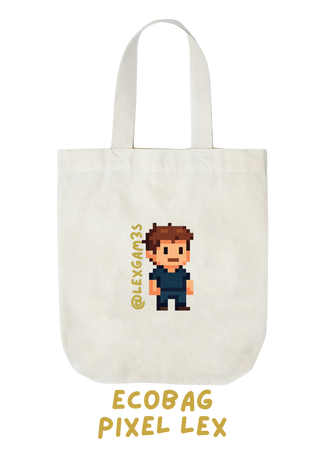 Ecobag com personagem Lex em estilo pixelado – item da loja oficial